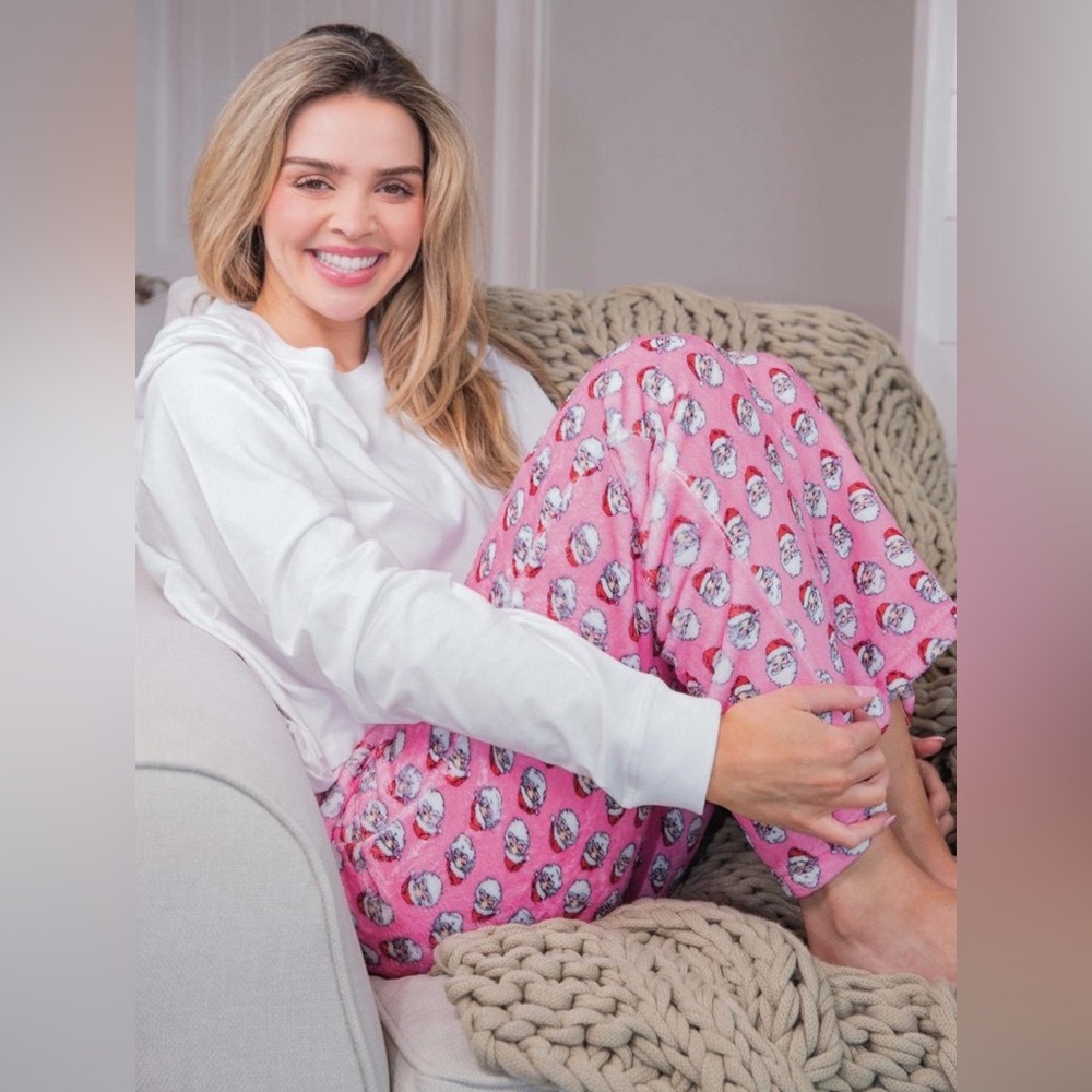 Simply Southern fleece print Santa PJ pants / pull-on XXL - NWT